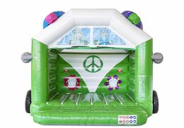 Château gonflable standard avec toit thème hippie vert à vendre pour enfant