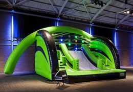 Parcours d'obstacles de château gonflable gonflable avec sport interactif pour concourir pour les enfants à vendre