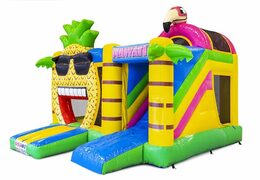 Château gonflable gonflable avec toboggan thème Hawaï pour enfants