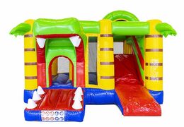 Videur gonflable sur le thème du crocodile avec toboggan à vendre pour les enfants