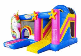Commander château gonflable gonflable avec toboggan thème licorne pour enfants
