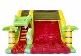 Toboggan gonflable à thème dino rouge et vert pour enfants à vendre
