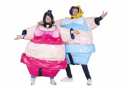 Acheter 2 costumes de sumo big mama en rose et bleu pour la lutte