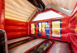 Commandez un coussin d'air de château gonflable avec toboggan sur le thème de l'hôtel des animaux pour les enfants