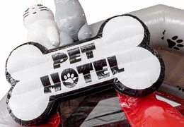 Acheter combo toboggan gonflable gonflable avec toboggan sur le thème de l'hôtel des animaux pour les enfants