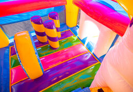 Château gonflable super gonflable multijoueur sur le thème de la licorne pour les enfants à vendre avec beaucoup de couleurs