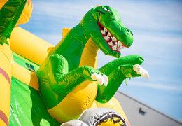 Acheter un thème super dino multijoueur à coussin d'air avec section de saut et toboggan pour les enfants