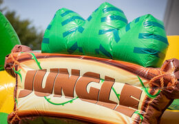 Commandez un super coussin d'air gonflable multiplay avec le thème de la jungle des éléphants et des gorilles pour les enfants