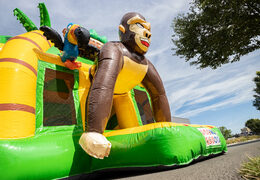 coussin d'air super multijoueur gonflable avec thème de la jungle des éléphants et des gorilles à vendre pour les enfants