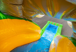 Grand videur multijoueur gonflable de thème de jungle avec la glissière pour des enfants à vendre