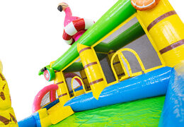 Château gonflable sur le thème des Flamingo pour les enfants. Achetez des structures gonflables en ligne chez JB Gonflables France