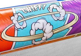 Achetez un parcours d'obstacles Comic gonflable de 13 mètres de long pour les enfants.  Commandez des parcours d'obstacles gonflables en ligne maintenant chez JB Gonflables France