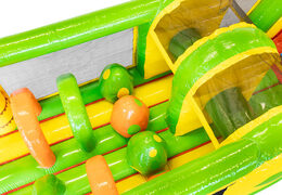 Achetez un parcours d'obstacles Dinosaure gonflable de 13 mètres de long pour les enfants.  Commandez des parcours d'obstacles gonflables en ligne maintenant chez JB Gonflables France