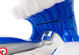 Commandez un toboggan aquatique gonflable avec baignoire en bleu, blanc, argent