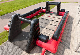 Achetez un baby-foot gonflable noir rouge sportif avec un embarquement unique.