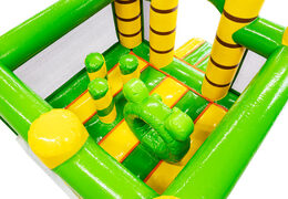 Boîte de saut en thème de dino connectable à un toboggan Multiplay