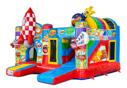 Commandez en ligne le multiplay à thème de bande dessinée avec toboggan et objets de jeu