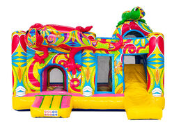 Thème de style Ibiza avec deux salamandres sur château gonflable Multiplay