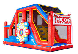 Modules de parcours d'obstacles gonflables en rouge bleu jaune Base Jump