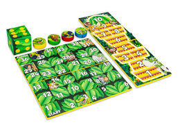 Ensemble de jeux coloré à l'arrière du Softplay sur le thème Jungle Dino