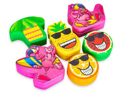 Ensemble de thème Softplay Flamingo Hawaii avec des images d'animaux