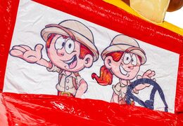 Château gonflable dans le thème Safari Gorilla avec illustration, commander en ligne