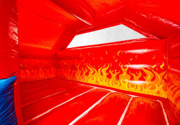 Château gonflable couvert Slide Combo Dubbelslide sur le thème des pompiers disponible à l'achat en ligne chez JB