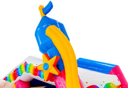 Figurine 3D sur le château gonflable Double Slide, tour avec queue de cheval, thème licorne