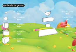 Contenu du set Large Softplay en thème de bonbons acheter en ligne