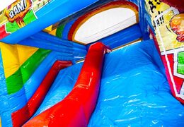 Achetez le toboggan bleu rouge du château gonflable Multiplay dubbelslide chez JB