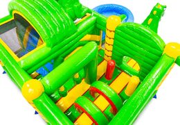 Intérieur du château gonflable Dubbelslide Multiplay vert jaune rouge