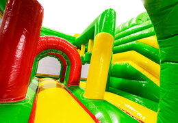 Intérieur du château gonflable Dubbelslide Multiplay vert jaune rouge