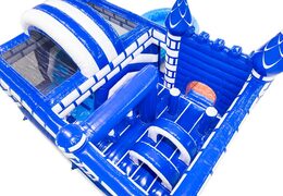 Château gonflable intérieur avec arches, piliers et sacs de frappe à vendre chez JB