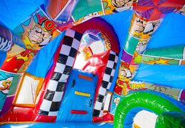 Château gonflable A-frame Super Comic avec des bandes dessinées amusantes à vendre