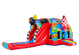 Bandes dessinées représentées sur le coussin d'air - Château gonflable A-frame Super Comic disponible chez JB Inflatables