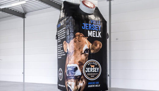 Opblaasbare productvergroting melkpak
