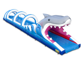 Spectaculaire toboggan gonflable ventre de requin de 18 mètres de long pour les enfants. Achetez des toboggans gonflables maintenant en ligne chez JB Gonflables France