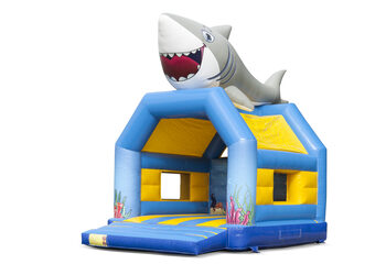 Achetez des château gonflable standard uniques avec un objet requin 3D sur le dessus pour les enfants. Achetez des châteaux gonflables en ligne chez JB Gonflables France