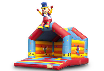 Achetez un grand château gonflable d'intérieur à thème clown assis pour enfant. Disponible chez JB Gonflables France en ligne