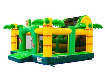 Achetez un super châteaux gonflables multijoueur ouvert et gonflable avec toboggan sur le thème de la jungle pour les enfants. Commandez des château gonflable géant en ligne chez JB Gonflables France