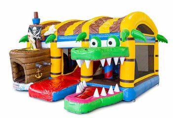 Commandez un château gonflable géant multijeux d'intérieur avec toboggan dans le thème pirate XXL pour les enfants. Commandez des château gonflable XXL en ligne chez JB Gonflables France