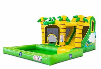 Commandez un château gonflable avec baignoire connectable sur le thème du crocodile pour les enfants JB Gonflables France. Achetez des châteaux gonflables en ligne chez JB Gonflables France