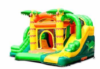 Achetez un petit château gonflable multijoueur d'intérieur sur le thème de la jungle avec toboggan pour enfants. Commandez des châteaux gonflables gonflables en ligne chez JB Gonflables France