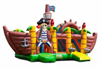 Achetez un châteaux gonflables multiplay d'intérieur avec toboggan sur le thème du bateau pirate pour les enfants. Commandez des toboggan châteaux gonflables en ligne chez JB Gonflables France