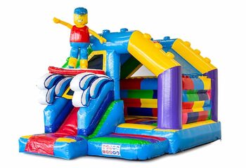Achetez un petit château gonflable avec toboggan multijeux d'intérieur dans le thème superblocs lego pour enfants. Commandez maintenant des château gonflable toboggan combo chez JB Gonflables France