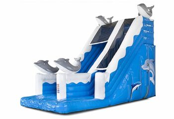 Toboggan gonflable spectaculaire sur le thème des dauphins avec des objets 3D pour les enfants. Commandez des toboggans gonflables maintenant en ligne chez JB Gonflables France