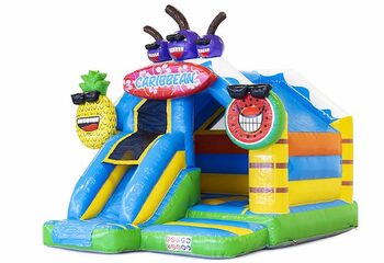 Slide Combo Caribbean Theme Bouncer gonflable avec toboggan à vendre pour les enfants