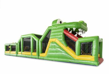 Commandez un parcours d'obstacles de 19 mètres de long sur le thème du crocodile avec des objets 3D adaptés aux enfants. Achetez des parcours d'obstacles gonflables en ligne maintenant chez JB Gonflables France