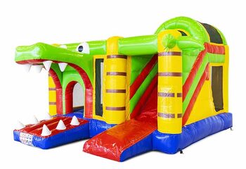 Commander château gonflable gonflable avec toboggan thème crocodile pour enfant