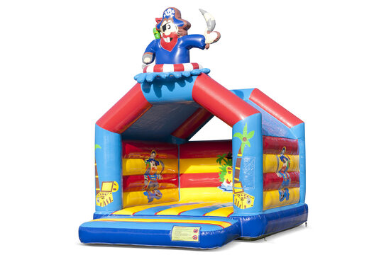 Commandez des château gonflable pirates standard avec un objet 3D sur le dessus pour les enfants. Achetez des châteaux gonflables en ligne chez JB Gonflables France